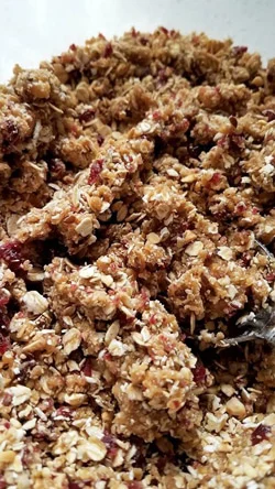 A close up photo of the texture of the cashew bites