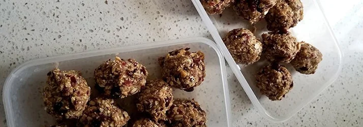 Boxes of salted cashew energy bites