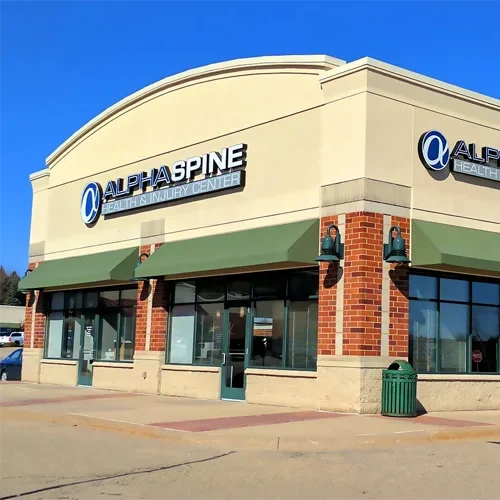 An exterior photo of the Alpha Spine Health & Injury Center clinic